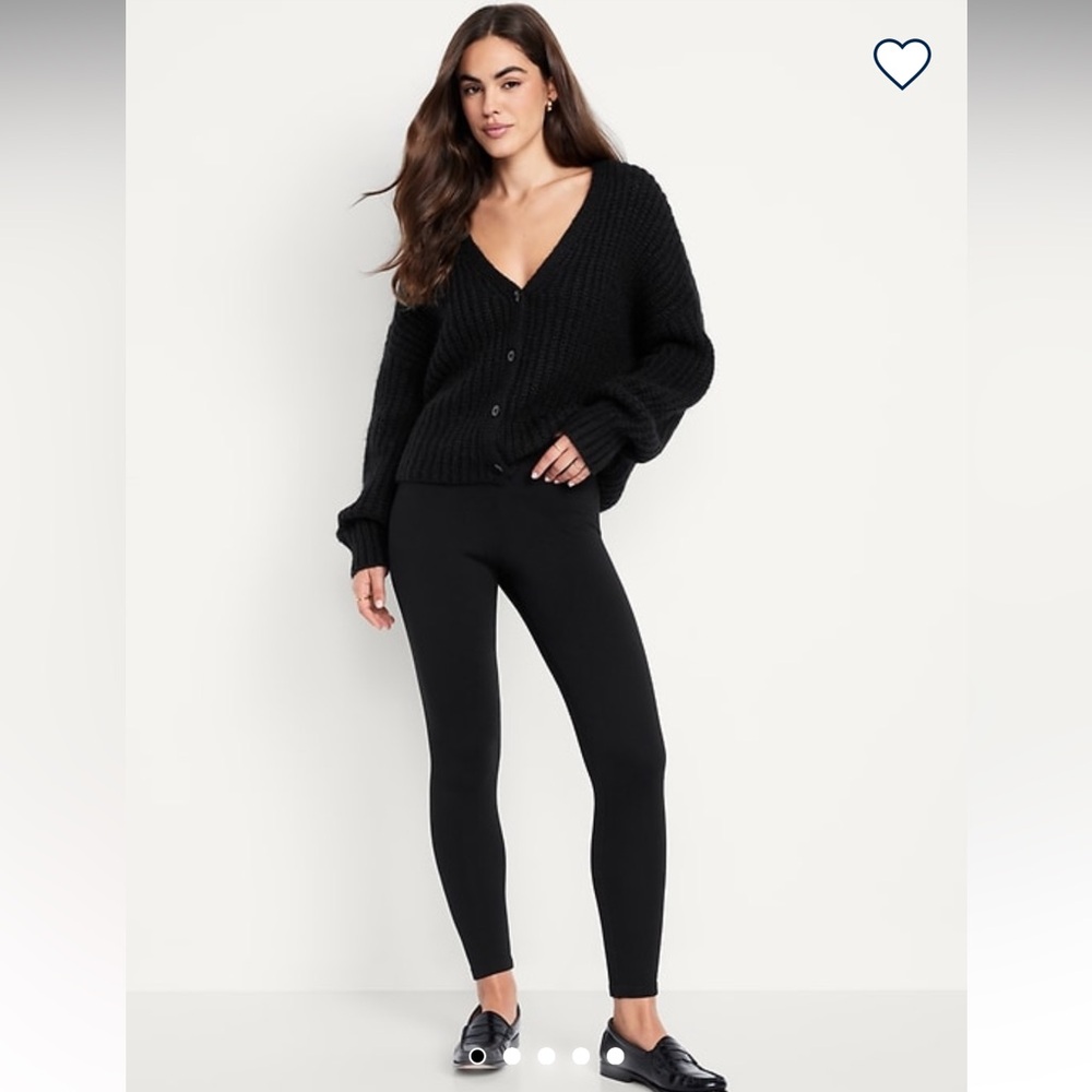 NWT Old Navy High Waisted Fleece Lined Black Women's Leggings